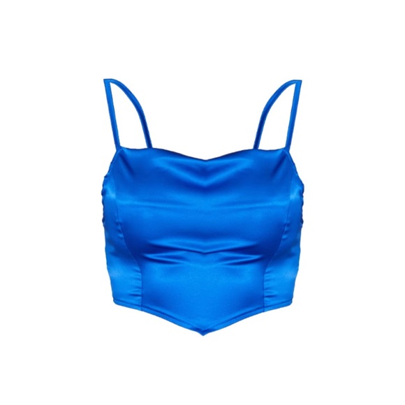 Pretty little thing royal blue crop top size 4 - Picture 2 of 5